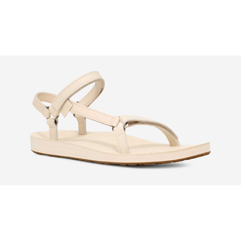 Teva Original Universal Slim Sandal Size 7 Cream Leather Everyday Strappy Summer